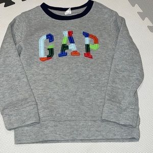 GAP crazy rainbow appliqué sewn on letters sweater sweatshirt. 5 years worn once